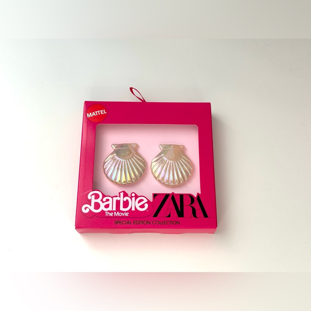 Zara Barbie Enameled Shell Earrings